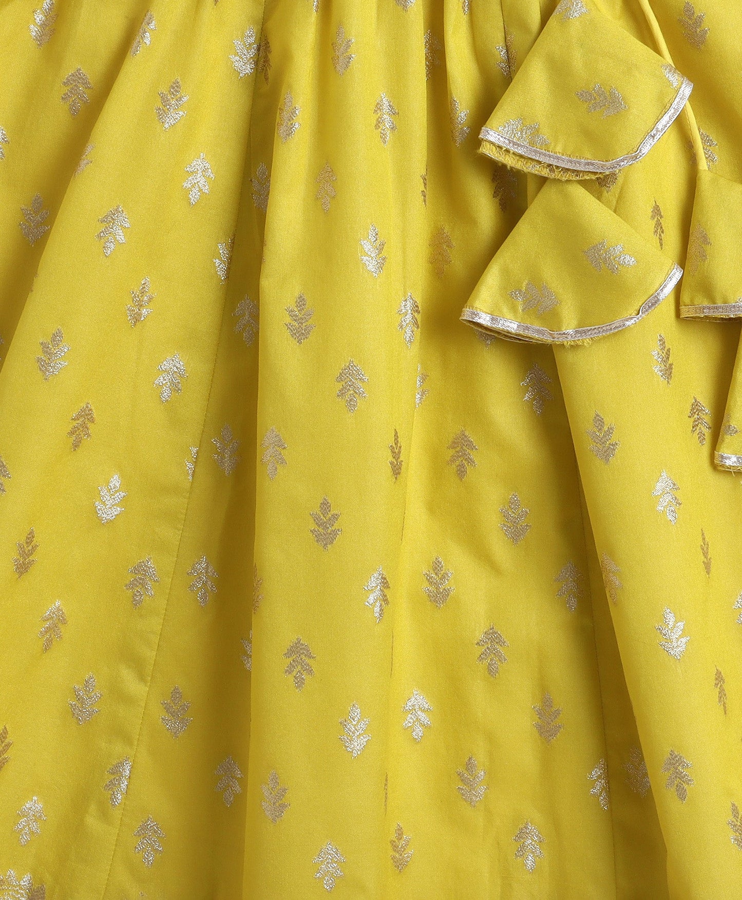 The Magic Wand Jacquard Half Sleeves Choli and Lehenga Set with Dupatta - Yellow
