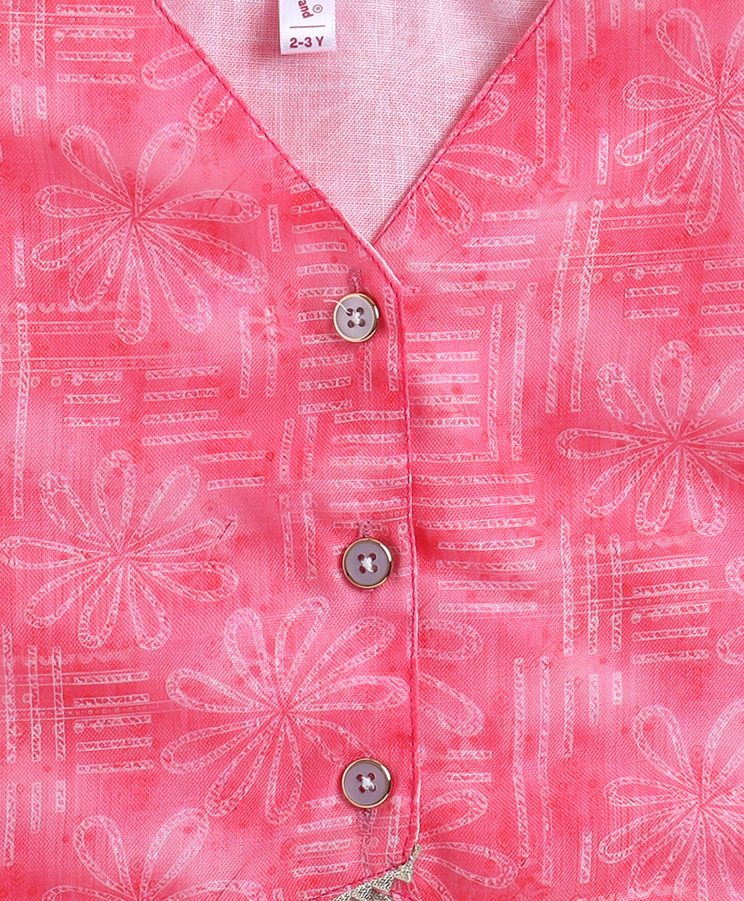 The Magic Wand Woven Sleeveless Digital Printed Top with Patch Pocket Pant Set- Pink
