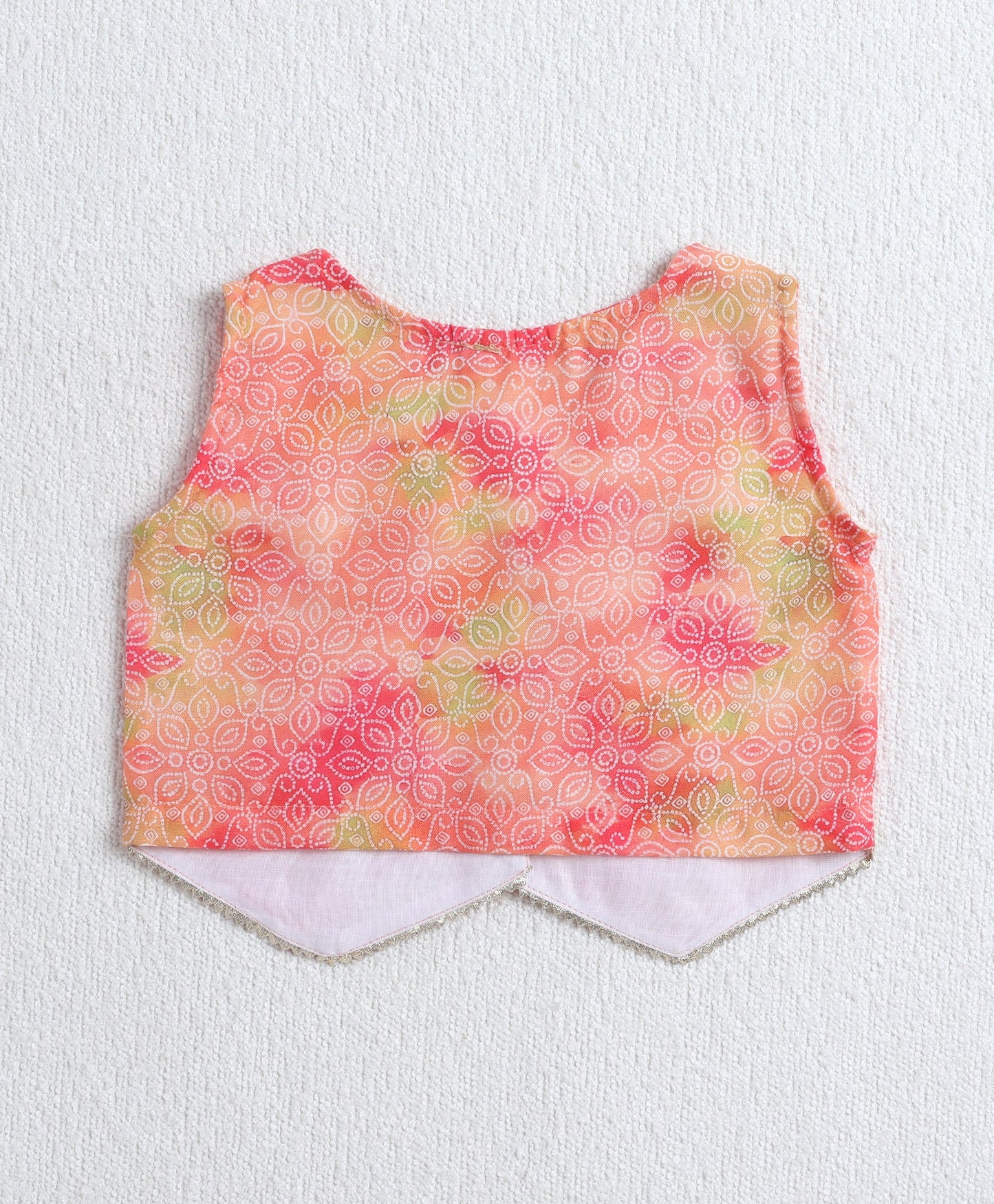 The Magic Wand Woven Sleeveless Digital Printed Top with Patch Pocket Pant Set- Peach