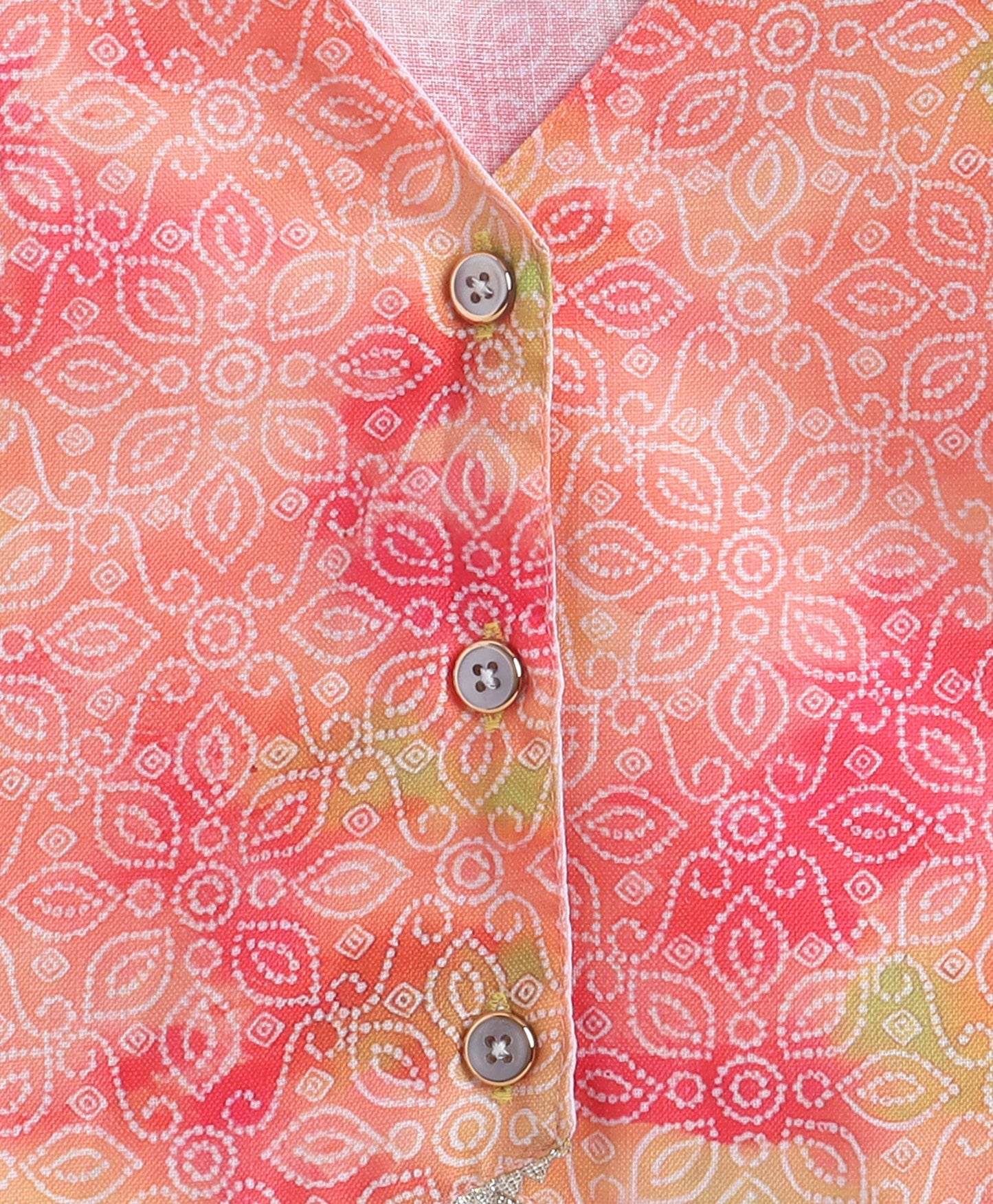 The Magic Wand Woven Sleeveless Digital Printed Top with Patch Pocket Pant Set- Peach