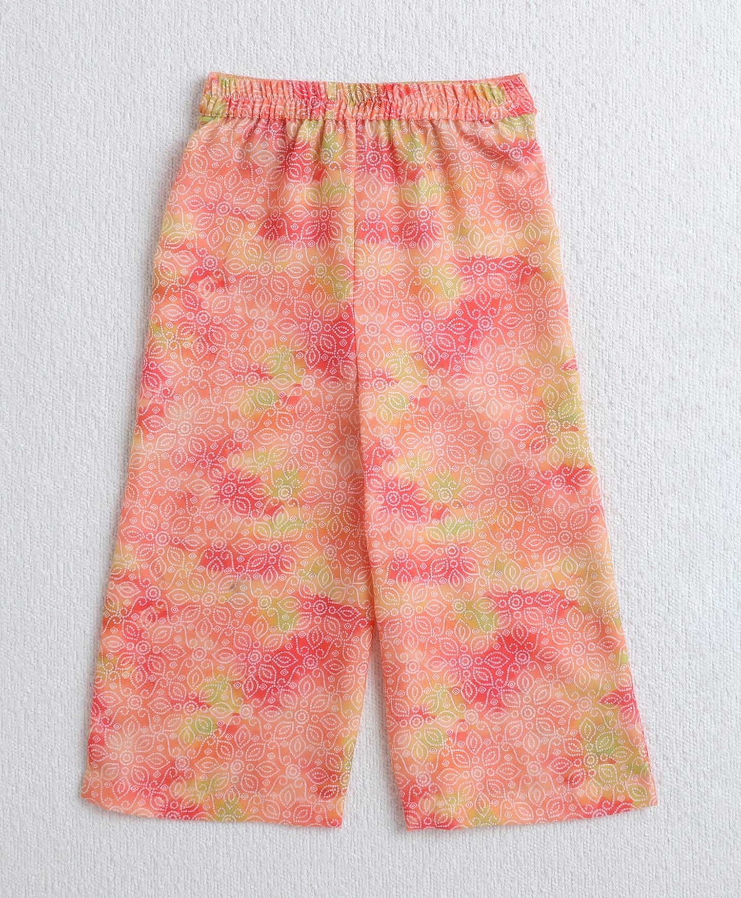 The Magic Wand Woven Sleeveless Digital Printed Top with Patch Pocket Pant Set- Peach