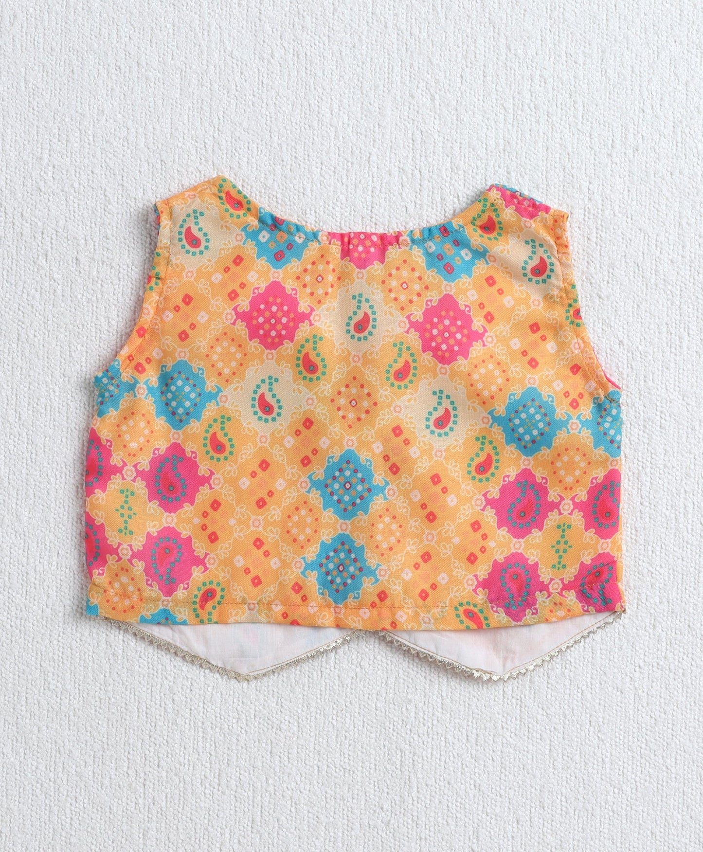 The Magic Wand Woven Sleeveless Digital Printed Top with Patch Pocket Pant Set- Yellow