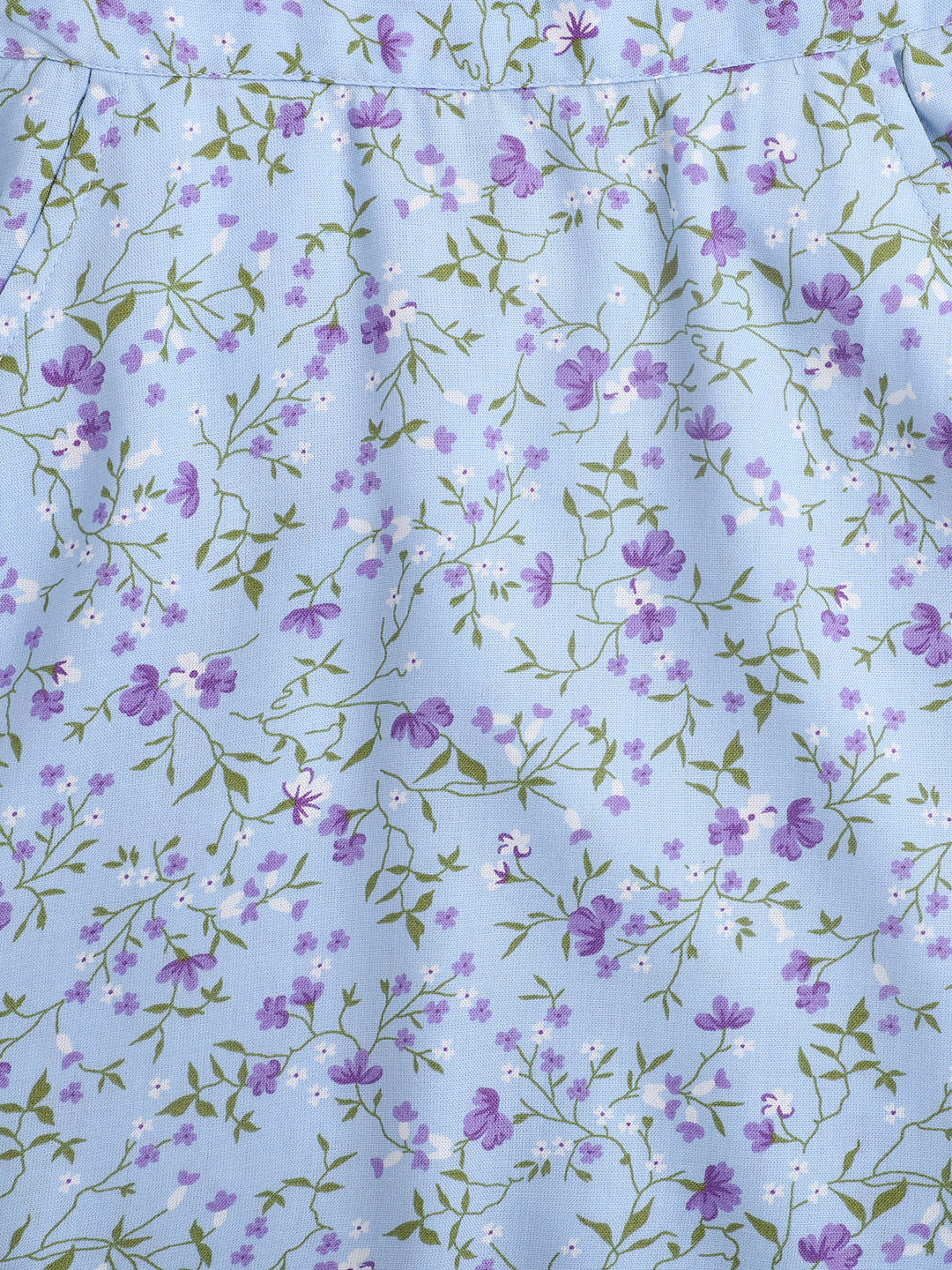 The Magic Wand Floral Printed Sleeveless Pinafore Dress - Sky Blue