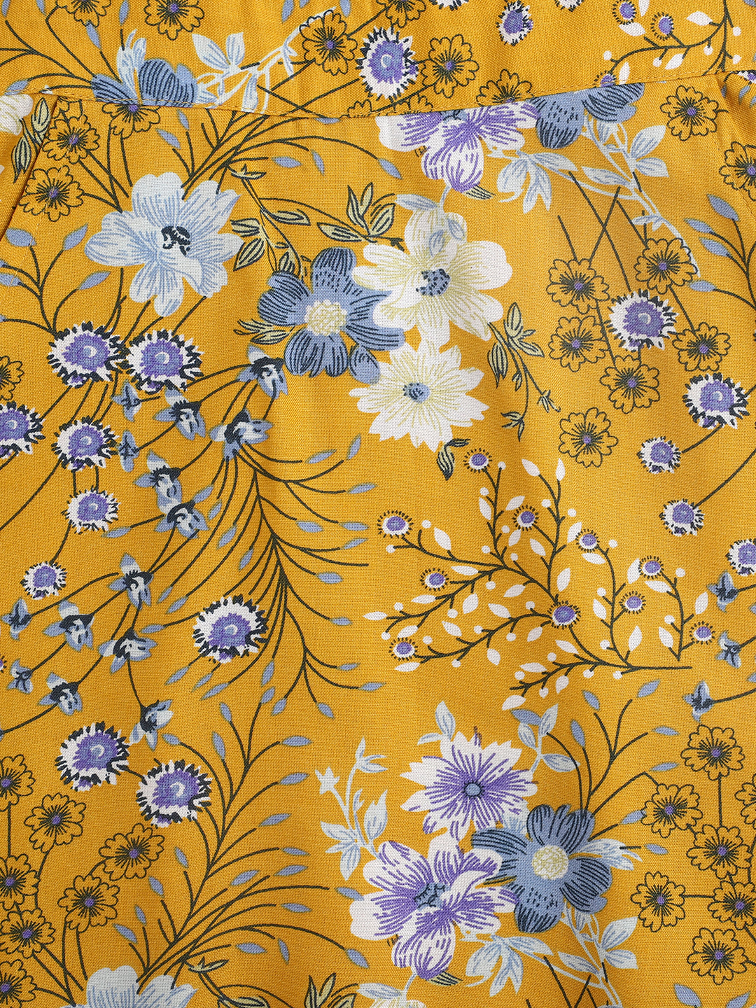 Floral Printed Sleeveless Pinafore Dress-Yellow