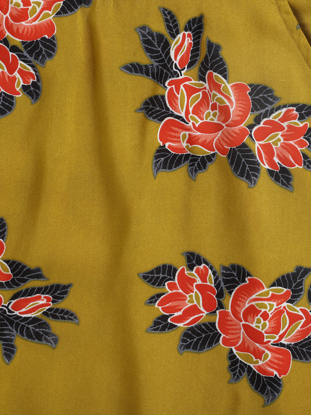 The Magic Wand Floral Printed Sleeveless Pinafore Dress - Mustard