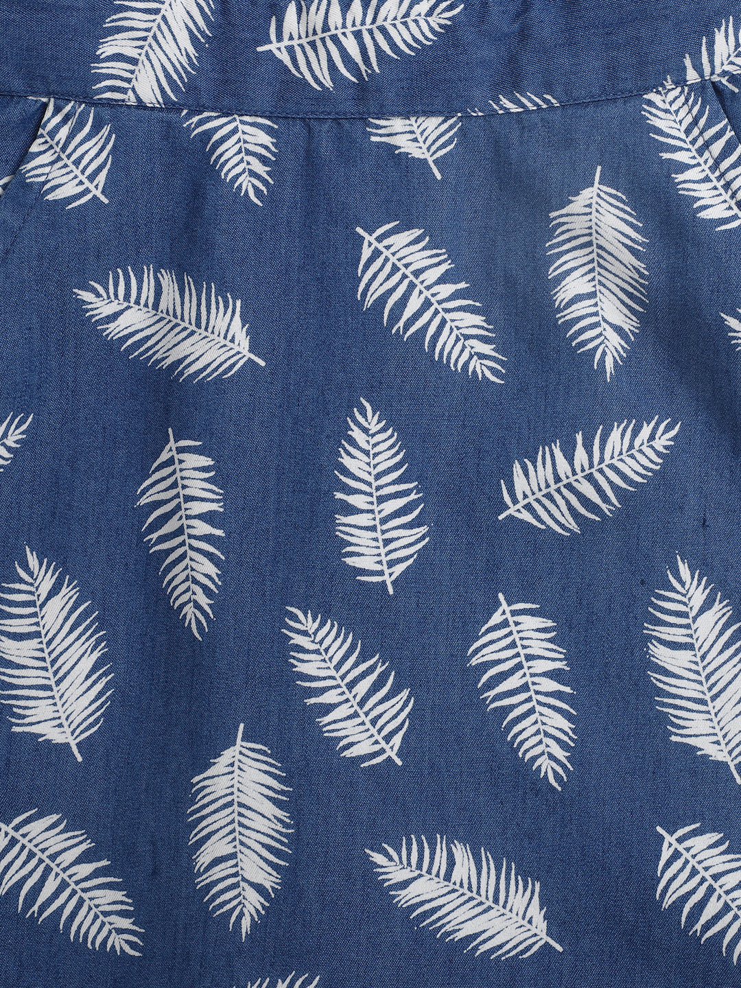 Floral Printed Sleeveless Pinafore Dress- Indigo