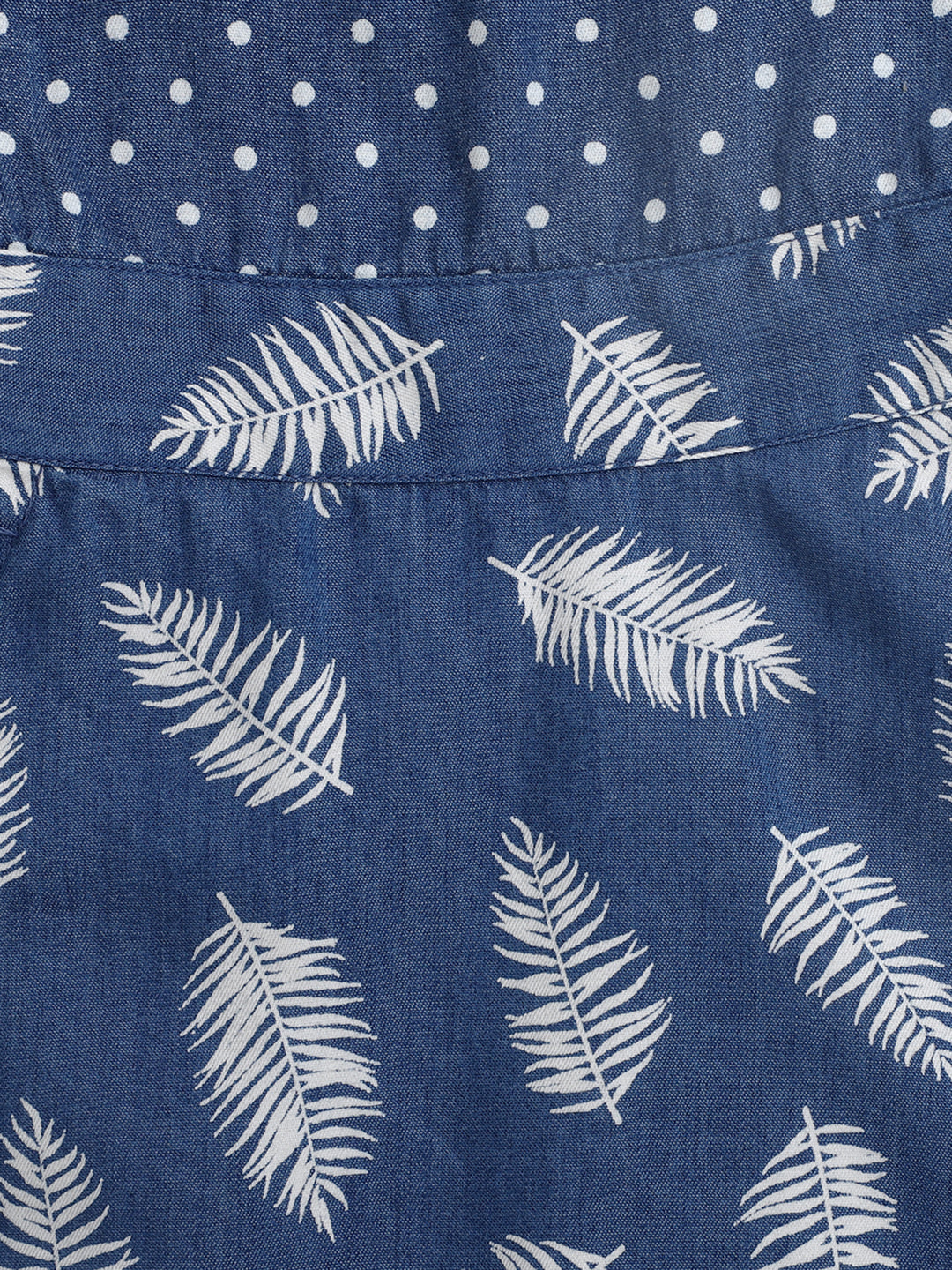 Floral Printed Sleeveless Pinafore Dress-Indigo