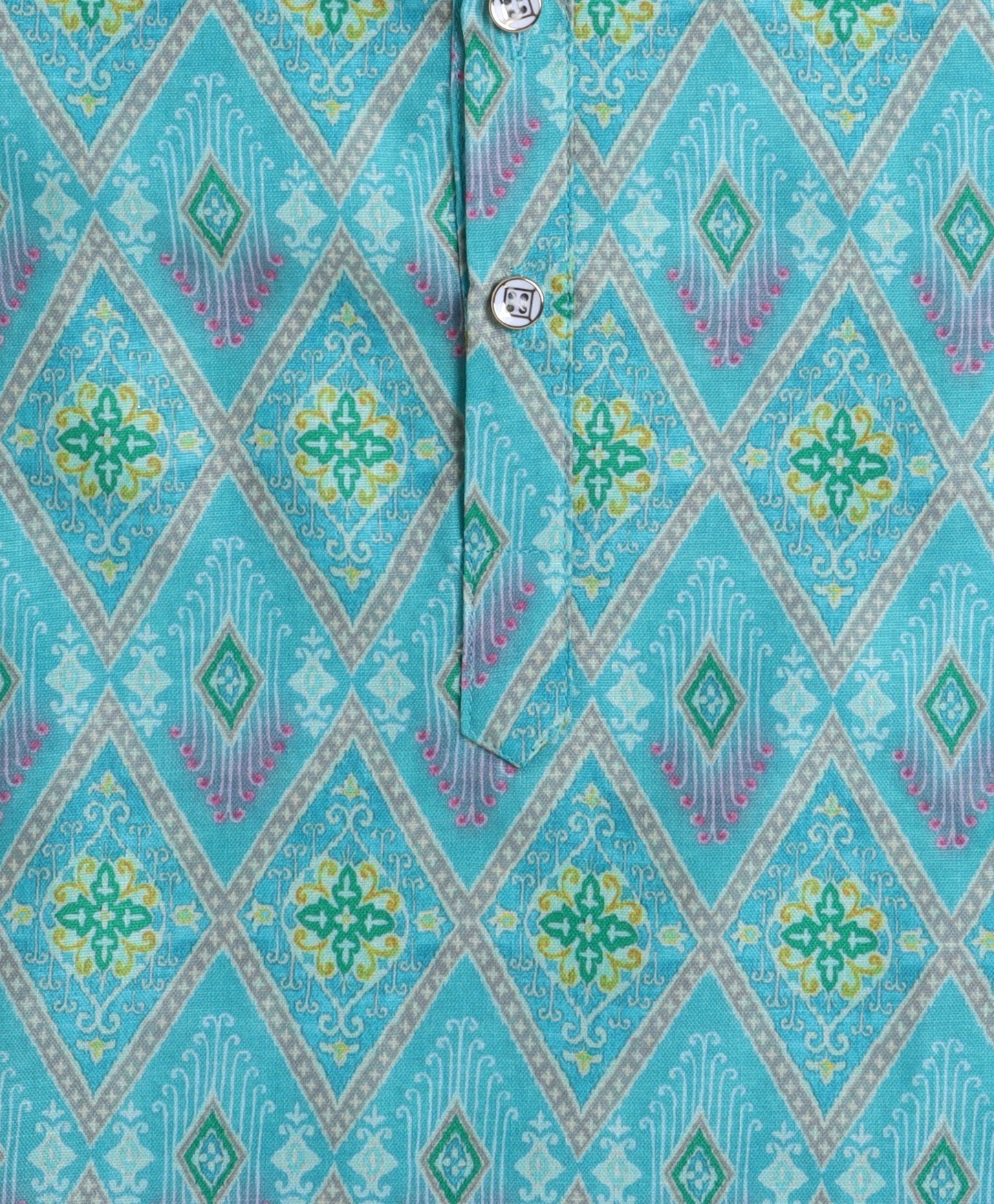 The Magic Wand Woven All Over Printed Full Sleeves Kurta with Pyjama Set - Green