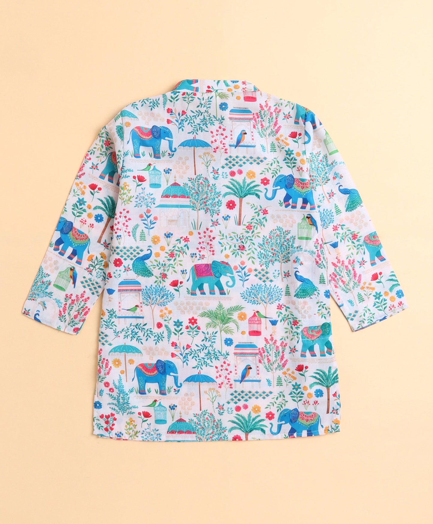 The Magic Wand Woven All Over Printed Full Sleeves Kurta with Pyjama Set - Multi Color