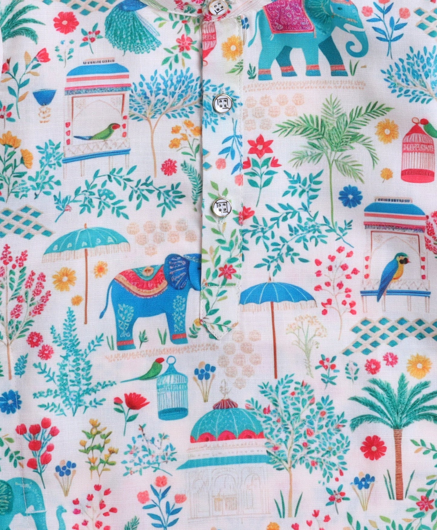 The Magic Wand Woven All Over Printed Full Sleeves Kurta with Pyjama Set - Multi Color