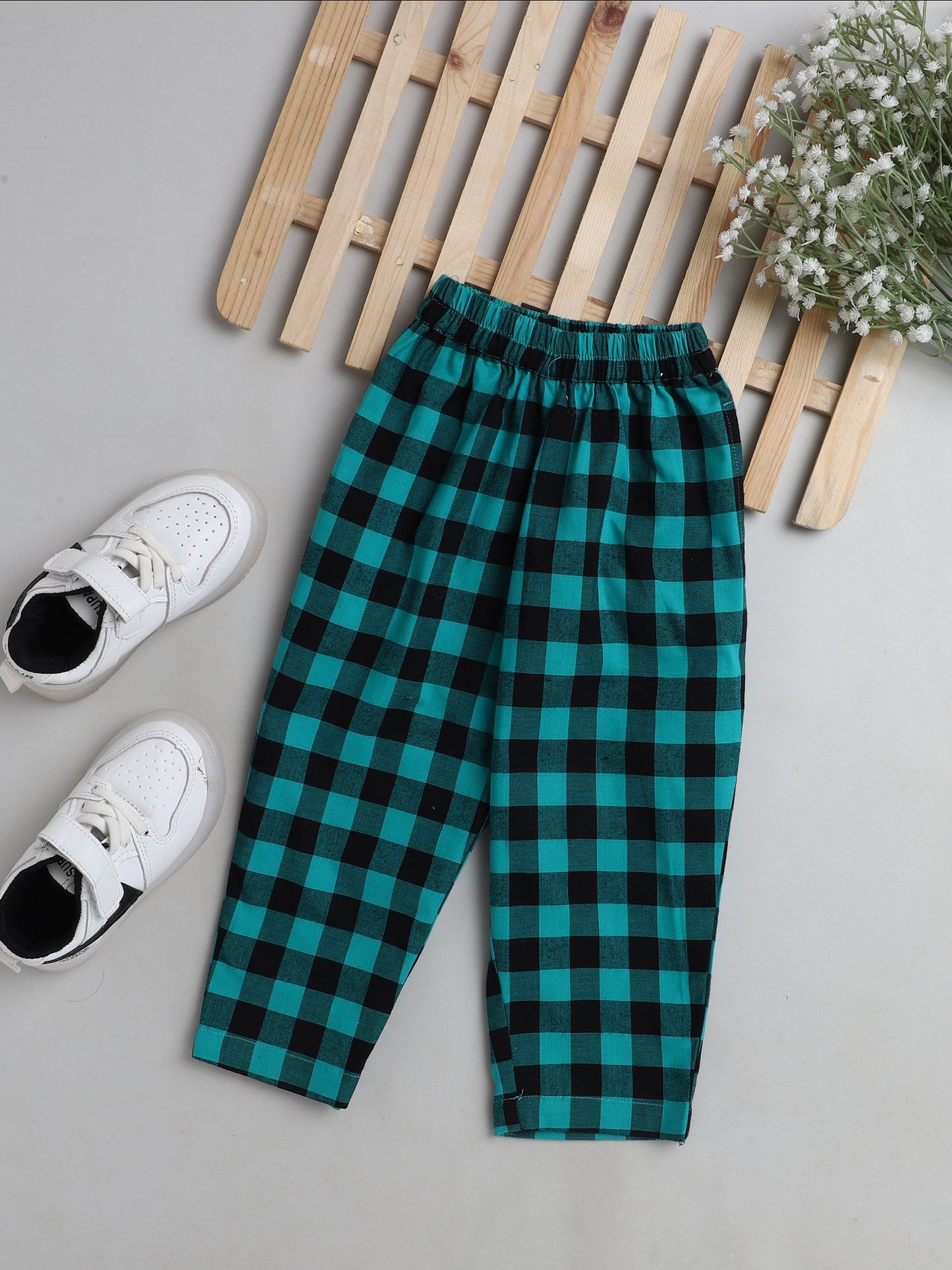 Full Length Checkered Pyjama - Green