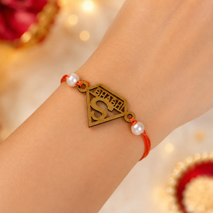 The Magic Wand Super Bhabhi Wooden Rakhi - Red