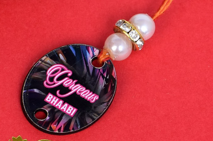 The Magic Wand Gorgeous Bhabhi Wooden Rakhi - Red