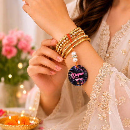 The Magic Wand Gorgeous Bhabhi Wooden Rakhi - Red