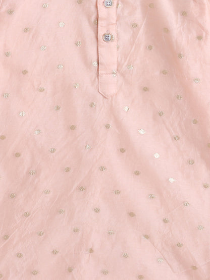 Full Sleeves Bootie Motif Printed Kurta & Pyjama Set - Peach