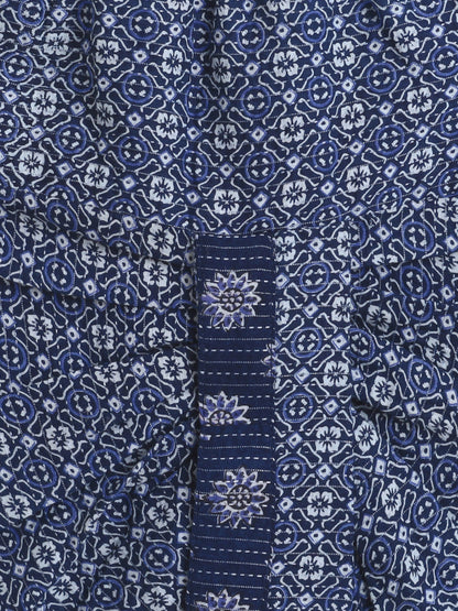 Bootie Printed Waist and Dhoti Set For Boys-Navy Blue