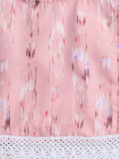 The Magic Wand Sleeveless Stripe Print With Lace Coordinating Top and Pant Set-Pink