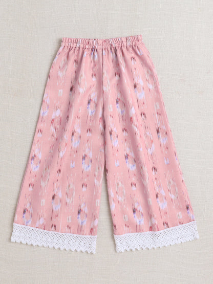 The Magic Wand Sleeveless Stripe Print With Lace Coordinating Top and Pant Set-Pink