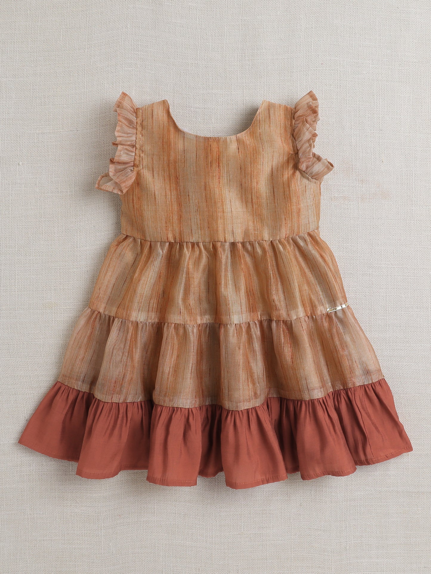 The Magic Wand Sleeveless Lace Embelisshed Ethnic Dress Brown