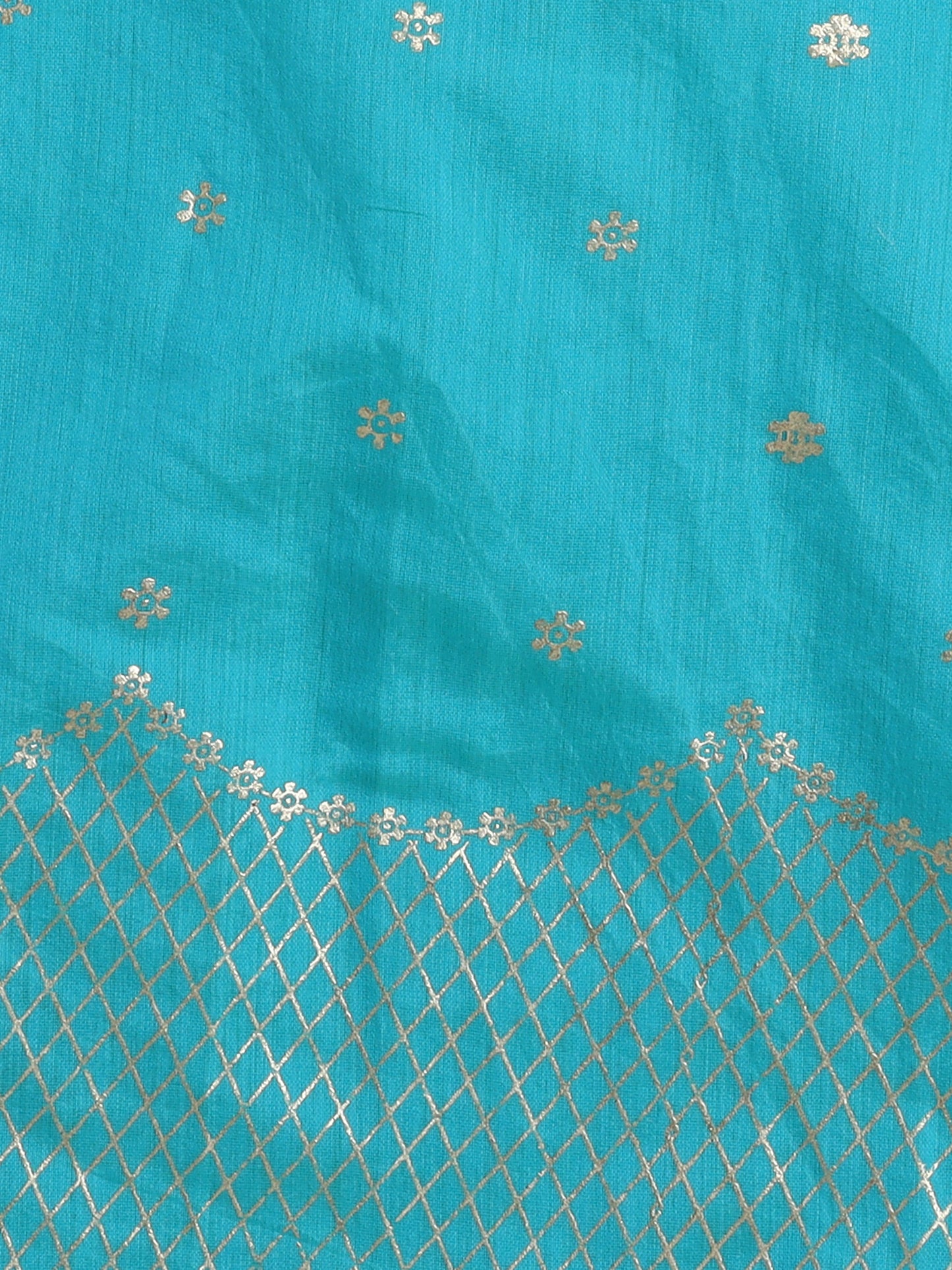 Sleeveless Embellished Kurta Set with Lace- Teal