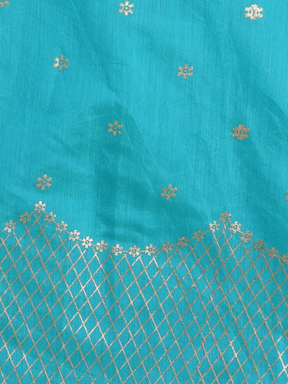 Sleeveless Embellished Kurta Set with Lace- Teal