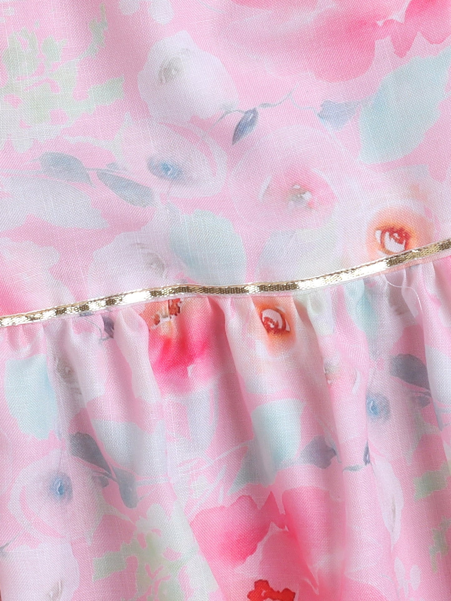 Short Sleeves All Over Print Kurta Sharar Set- Pink