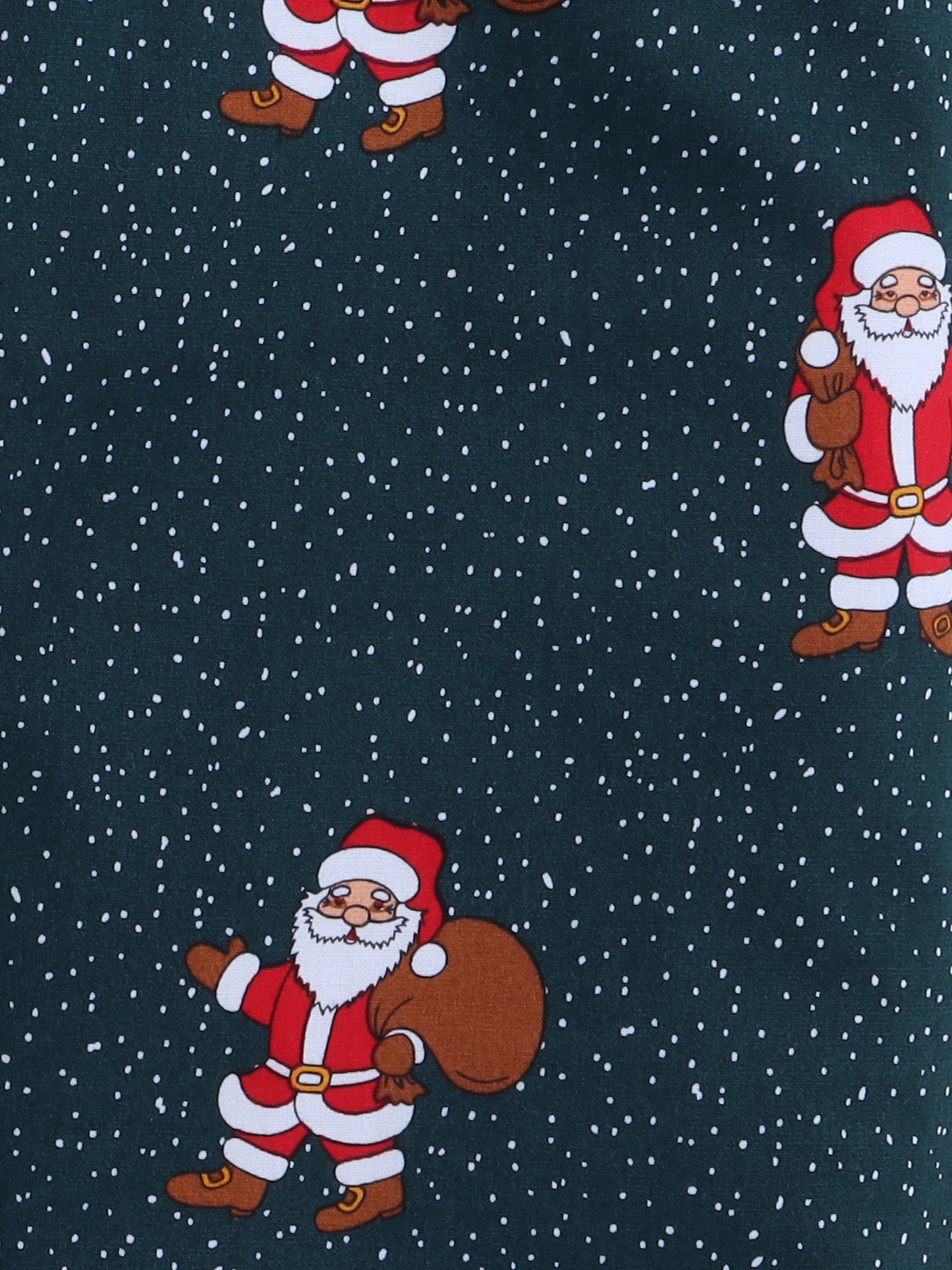 Half Sleeves Santa Print Nightsuits-Green