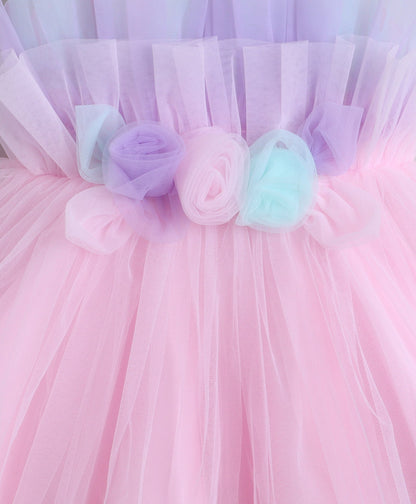 The Magic Wand Woven Sleeveless Pleated Corsage Detailed Dress - Pink