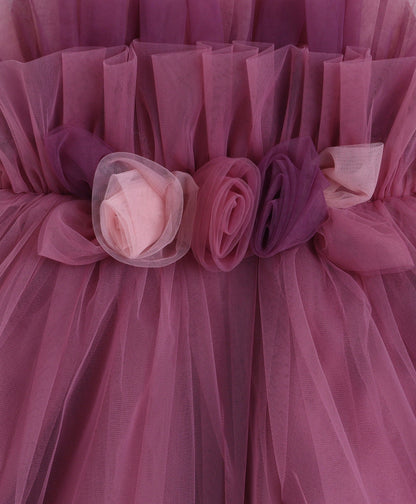 The Magic Wand Woven Sleeveless Pleated Corsage Detailed Dress - Mauve