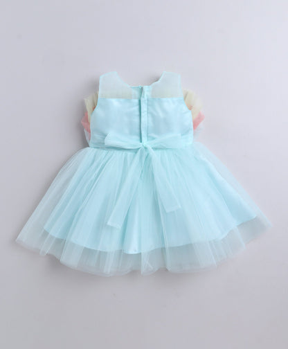 The Magic Wand Woven Sleeveless Pleated Corsage Detailed Dress - Blue