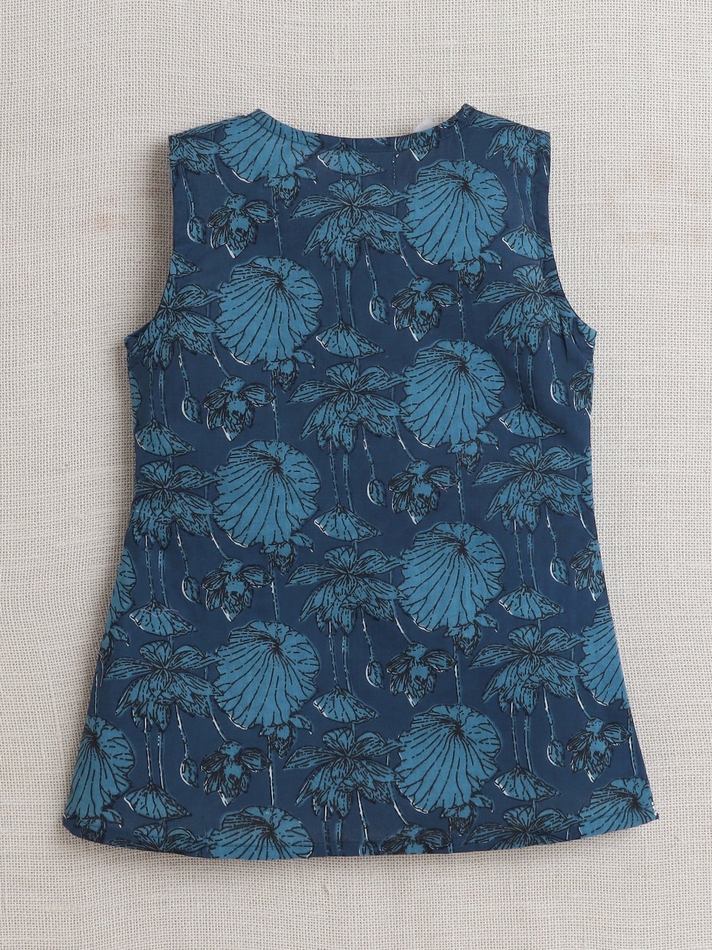The Magic Wand All Over Printed 3/4th Sleeves Dress with Jacket Blue