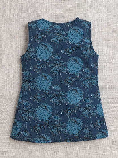 The Magic Wand All Over Printed 3/4th Sleeves Dress with Jacket Blue