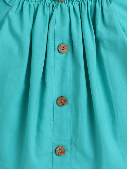 The Magic Wand Cotton Solid Short Sleeves Co ordinating Set-Green