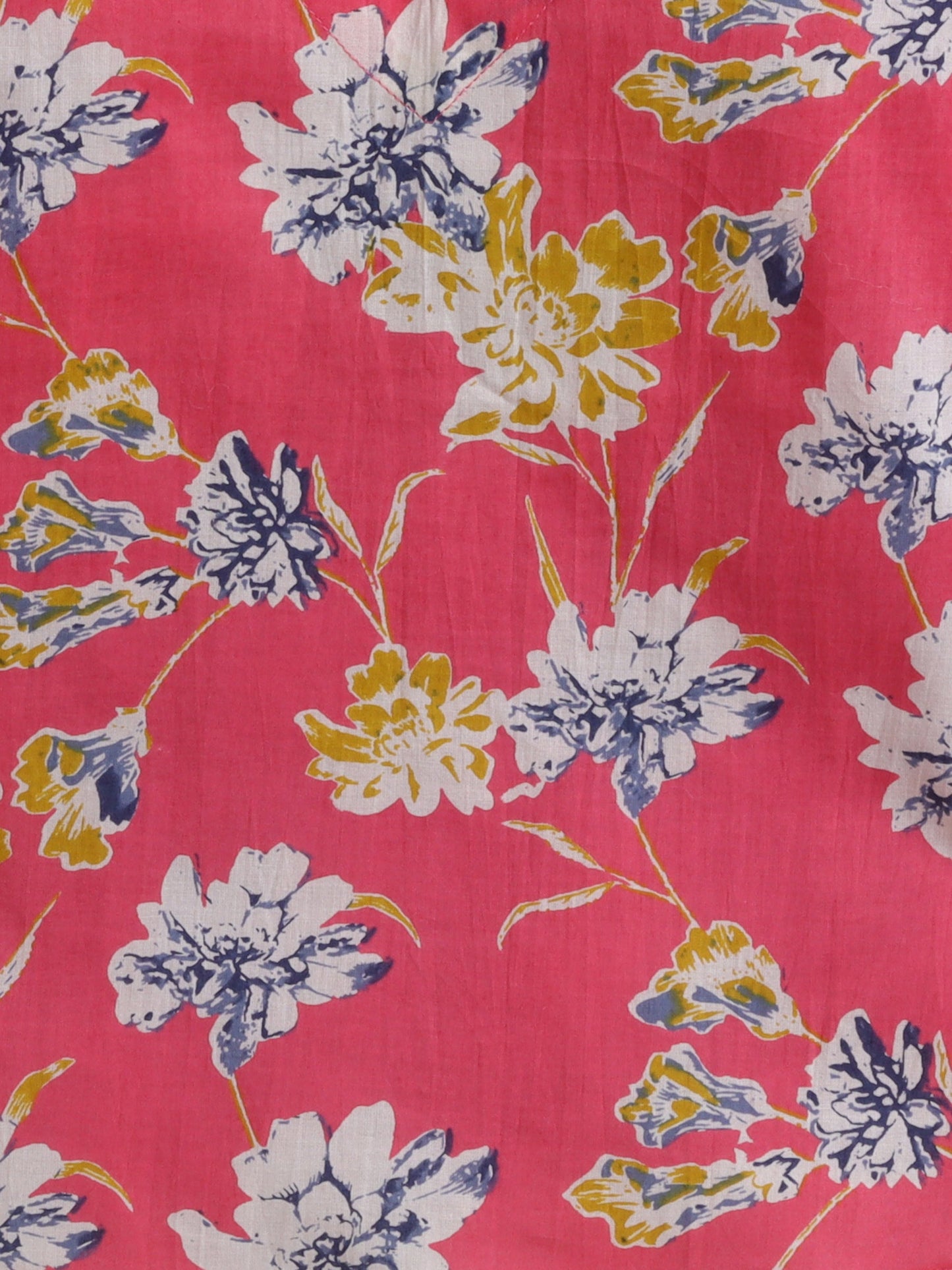 The Magic Wand Cotton Floral Printed 3/4th Sleeves Top & Pant Lounge Wear Set -Pink