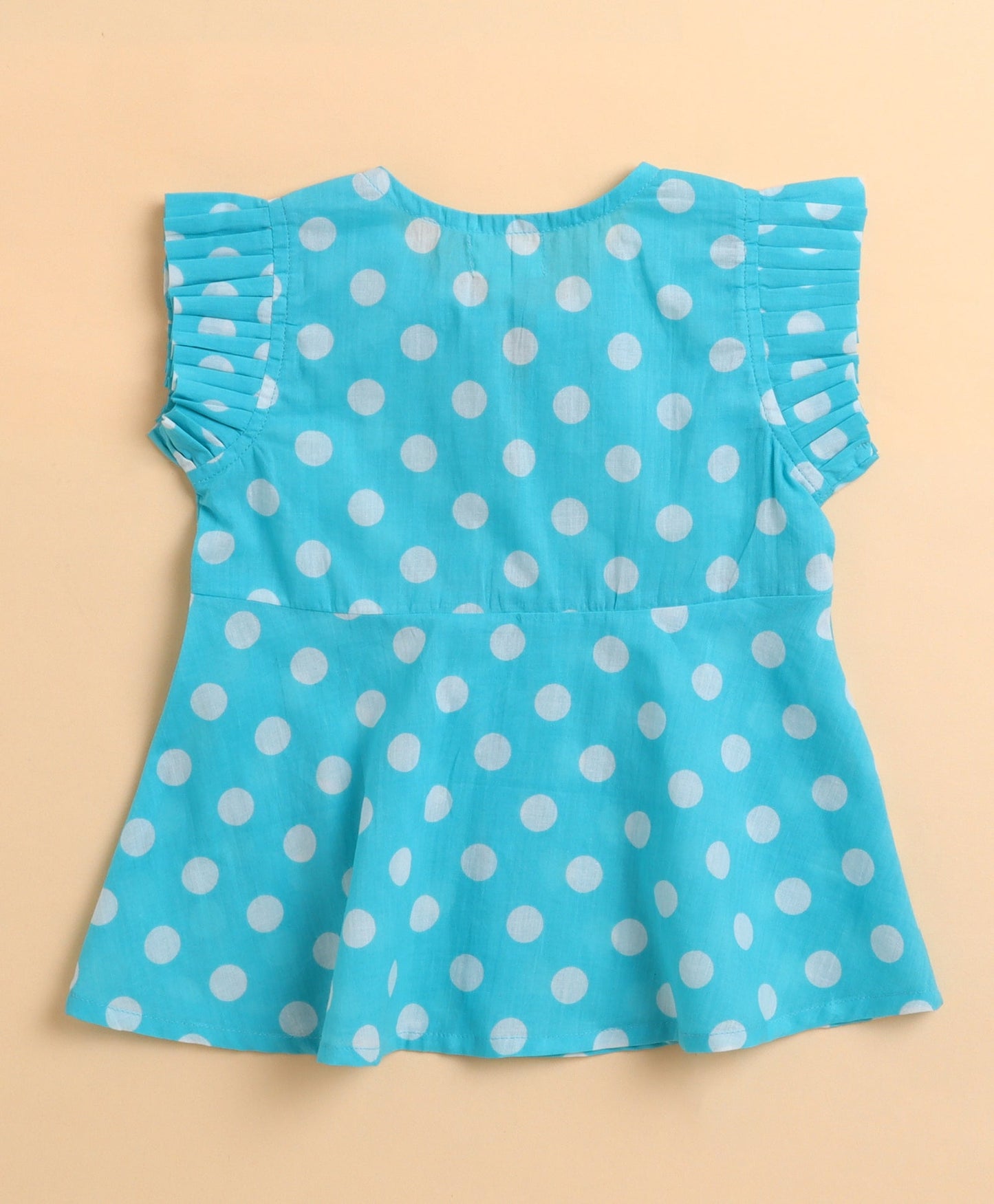 The Magic Wand Cotton woven Cambric Sleeveless Floral Printed Front Slit Top Palazzo Set- Turquoise