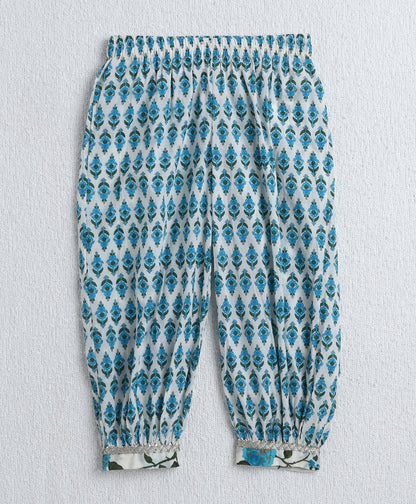 The Magic Wand Cotton Woven Half Sleeves Floral Printed Kurta & Pant with Dupatta - Blue