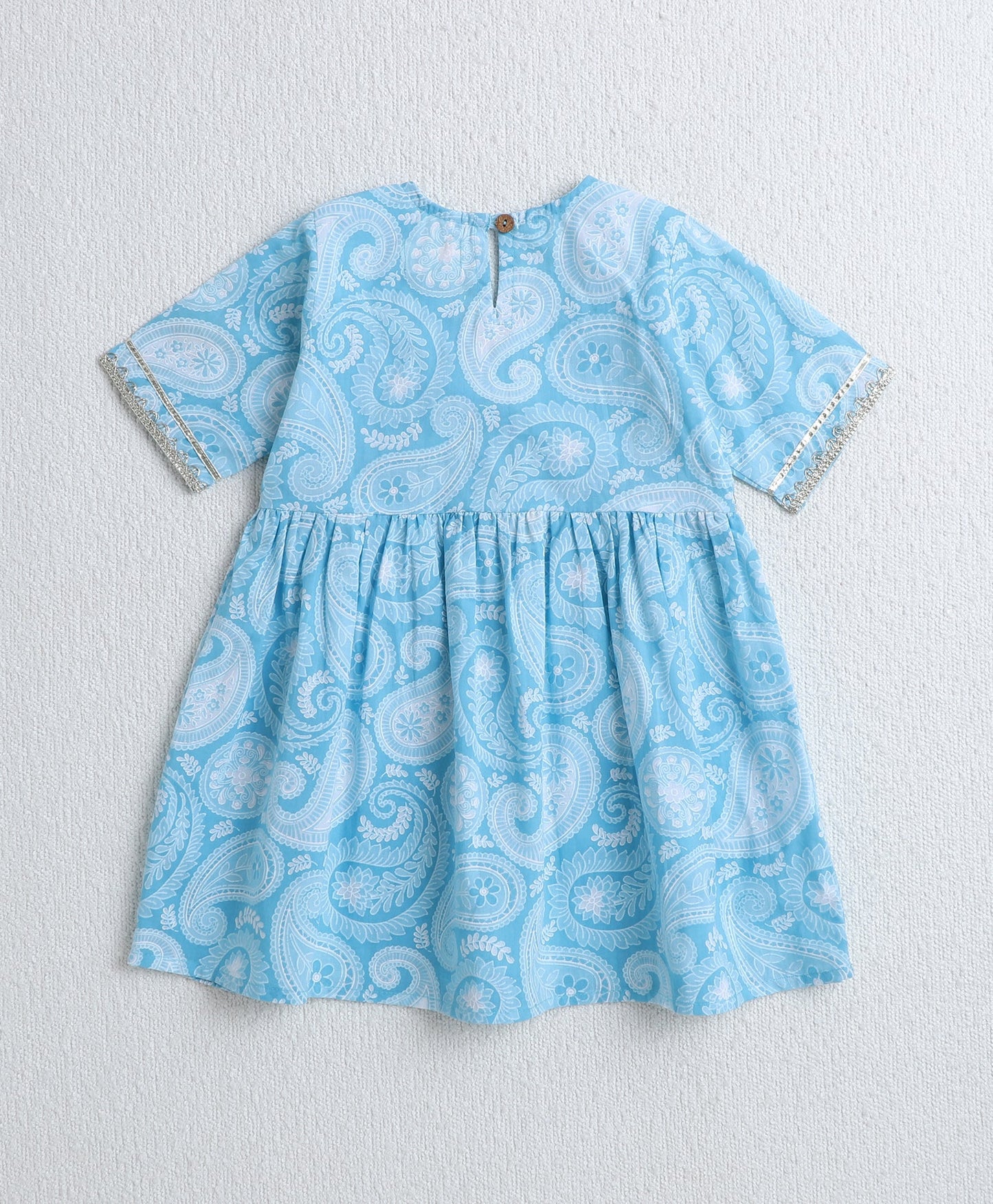 The Magic Wand Cotton Woven Half Sleeves Floral Printed Kurti & Sharara Set with Dupatta- Blue