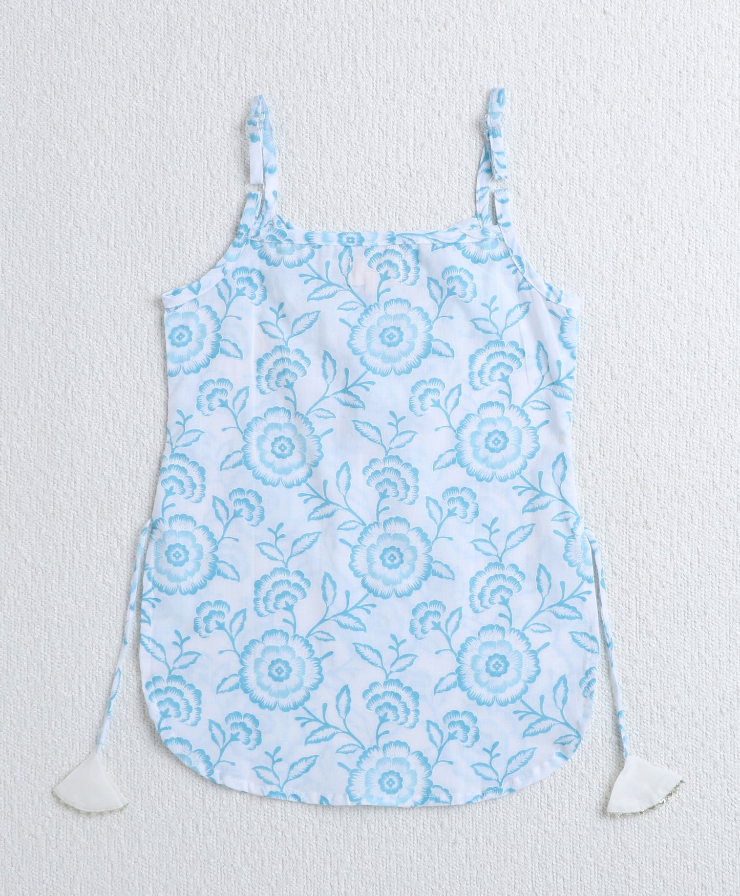 The Magic Wand Cotton Woven Floral Printed Singlet Kurta Sets - Blue