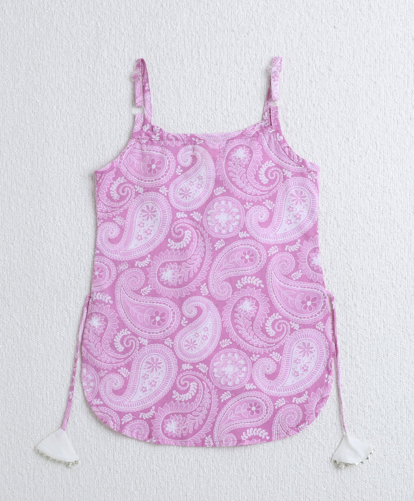 Cotton Woven Floral Printed Singlet Kurti and Sharara Set with Dupatta- Pink