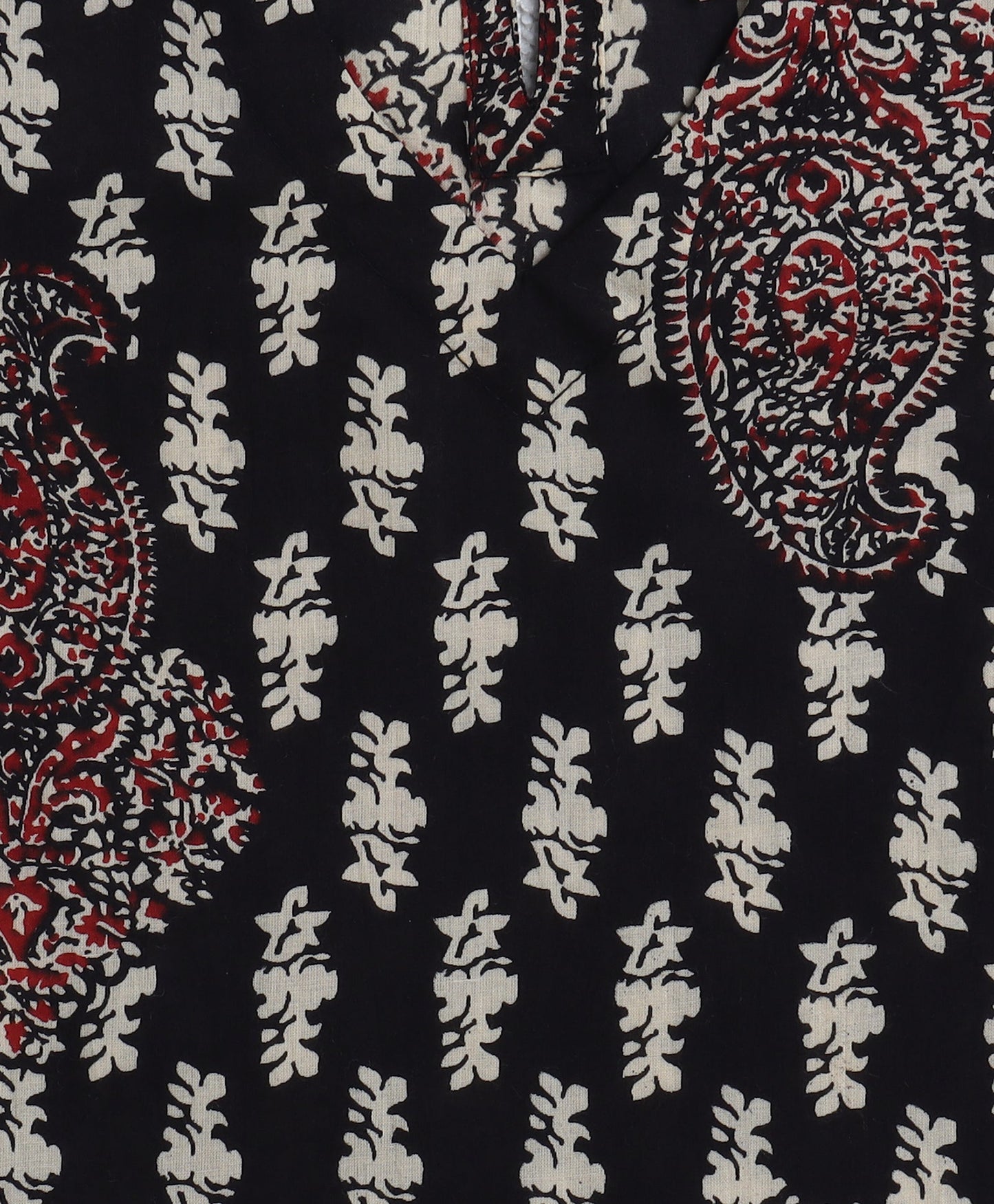 Cotton Woven Three Fourth Sleeves AII Over Printed Top and Bottom Set- Black