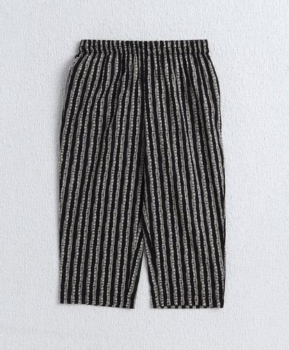 Cotton Woven Three Fourth Sleeves AII Over Printed Top and Bottom Set- Black