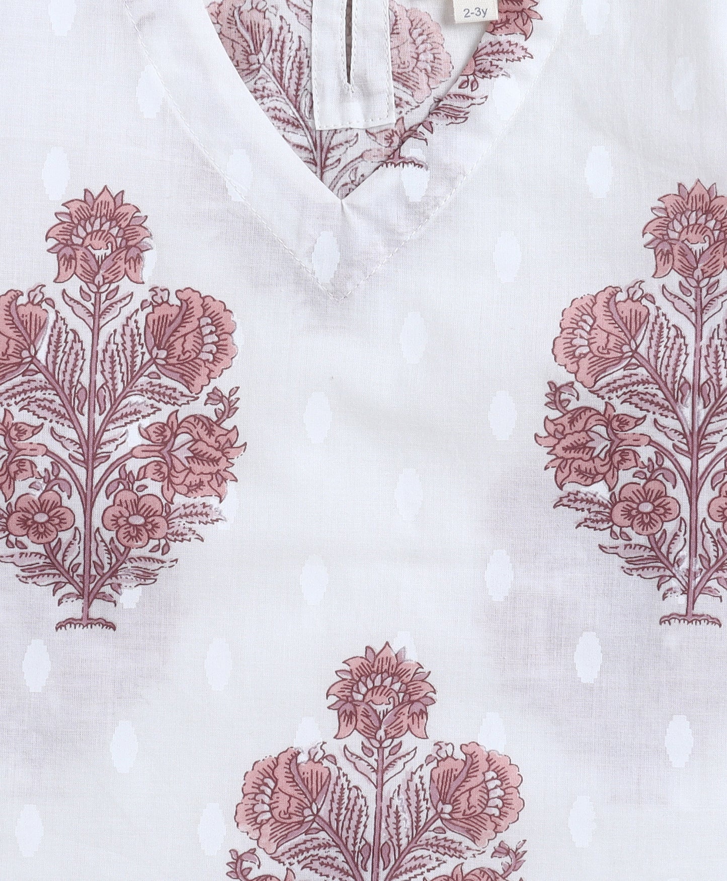 The Magic Wand Cotton Woven Three Fourth Sleeves AII Over Printed Top and Bottom Set- Off White