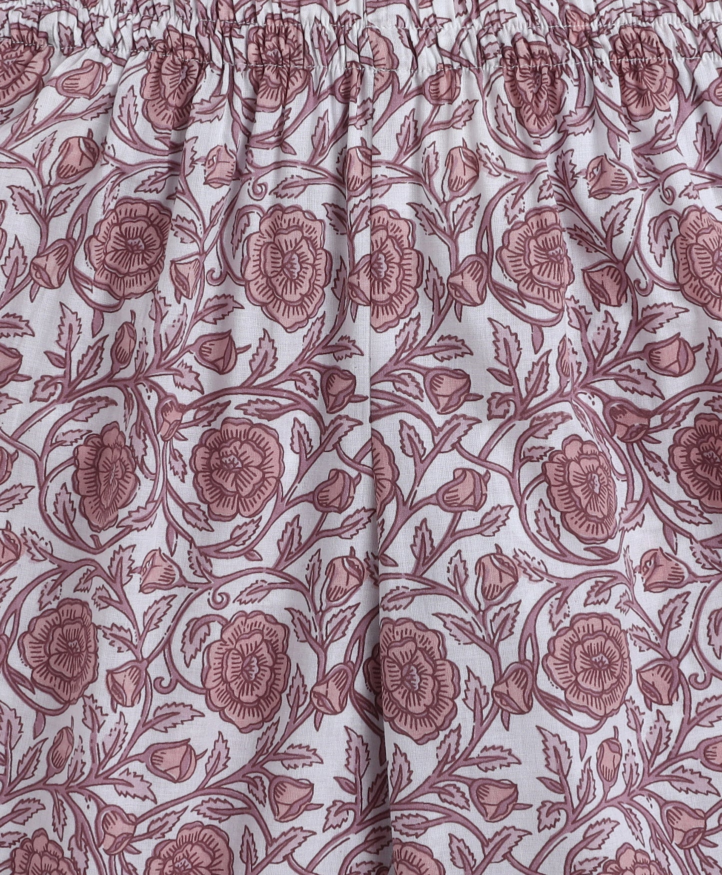 The Magic Wand Cotton Woven Three Fourth Sleeves AII Over Printed Top and Bottom Set- Off White