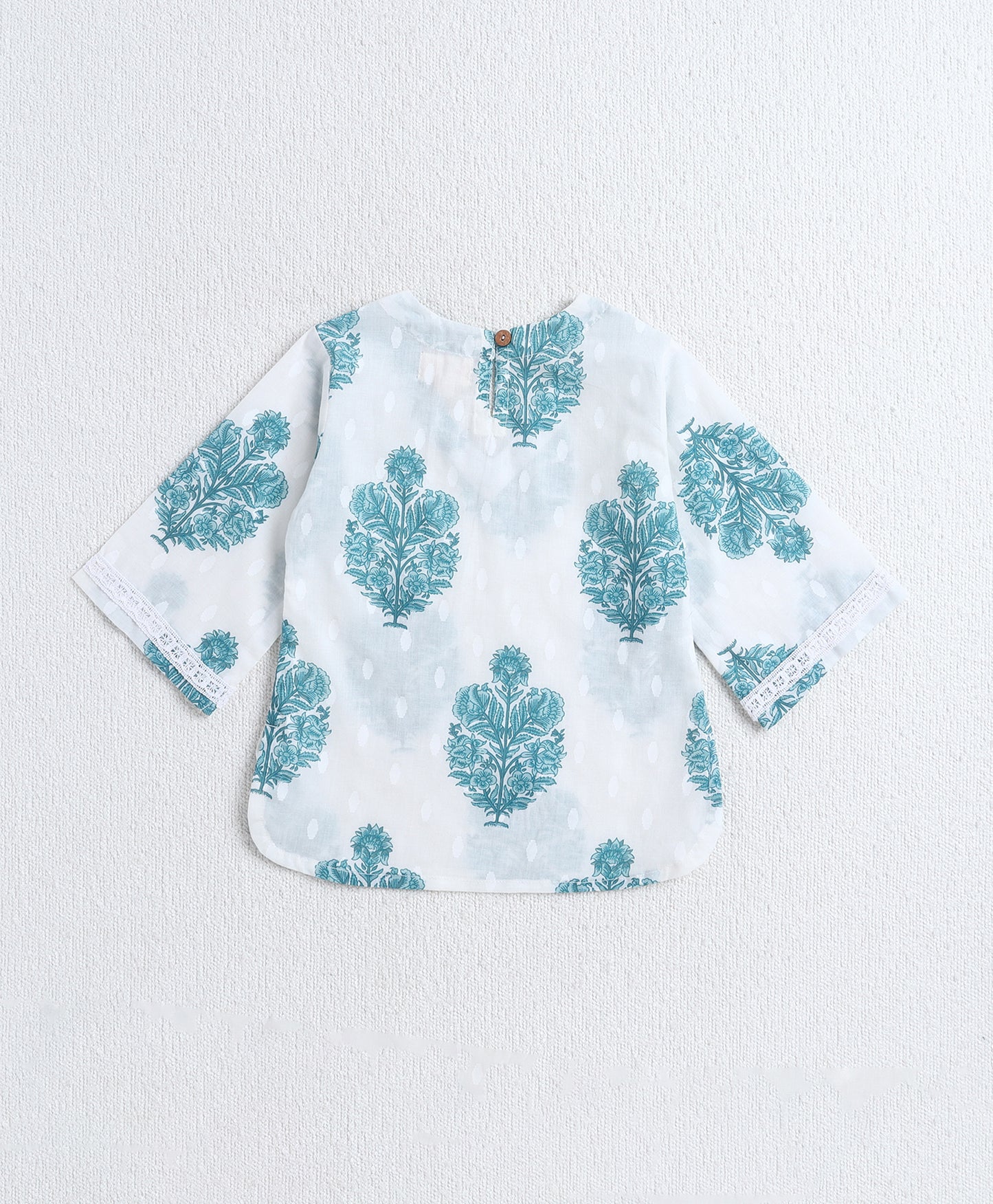 The Magic Wand Cotton Three Fourth Sleeves All Over Printed Top & Pant Set - Pink