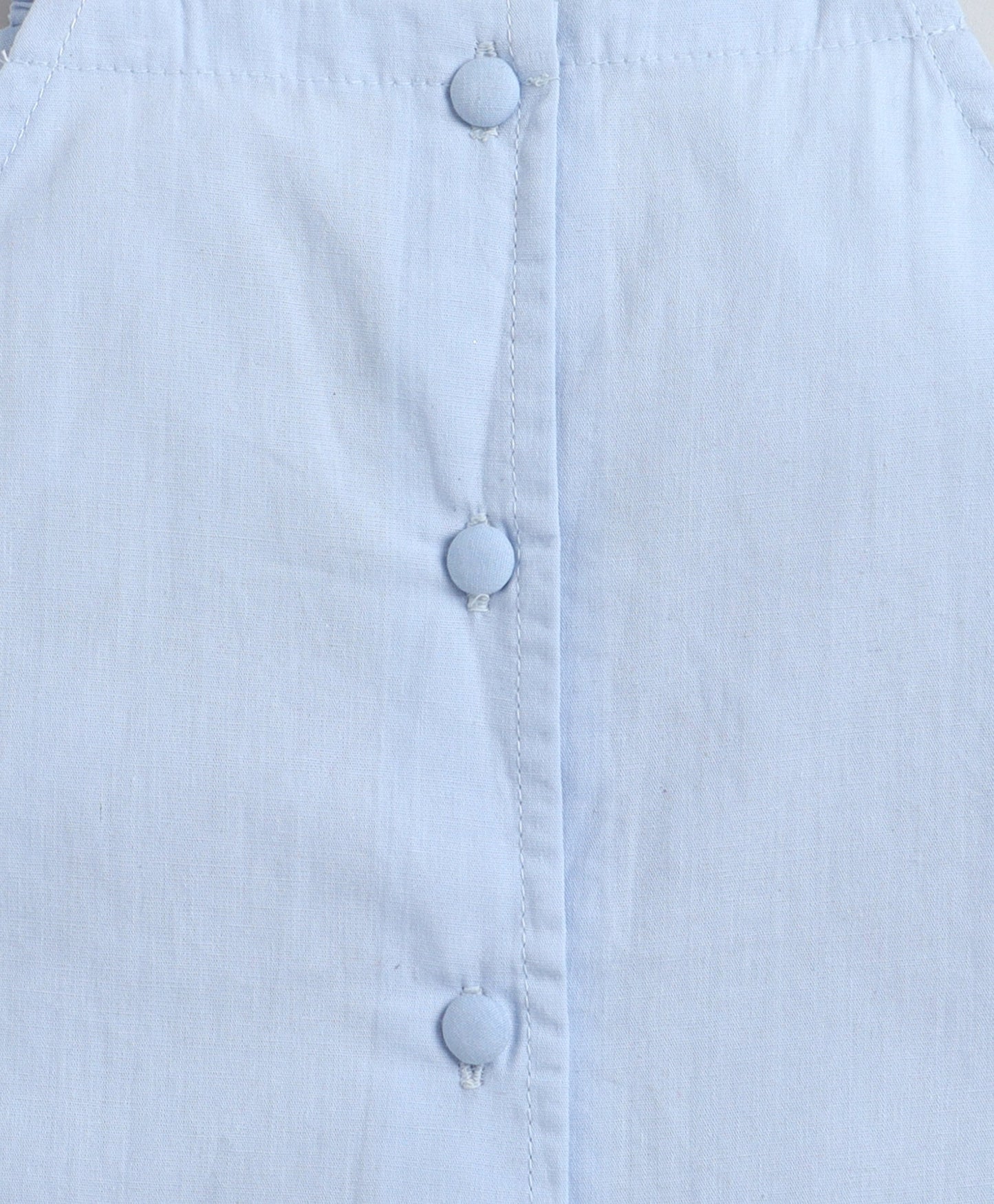 The Magic Wand Cotton Woven Solid Sleeveless Curvy Hem Top And Shorts Set - Blue