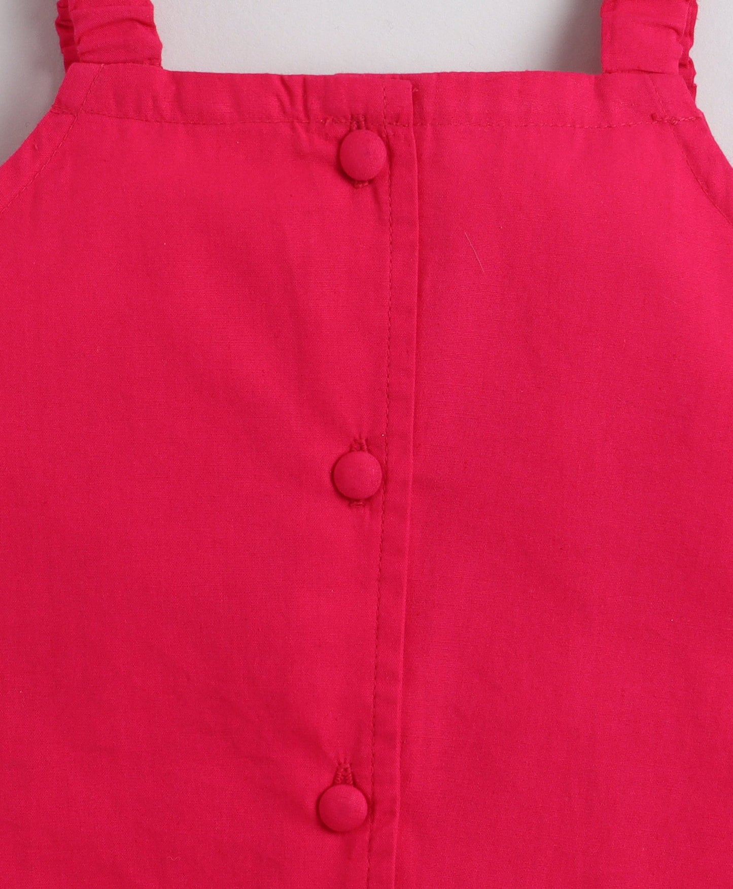 The Magic Wand Cotton Woven Solid Sleeveless Curvy Hem Top And Shorts Set - Fuchsia