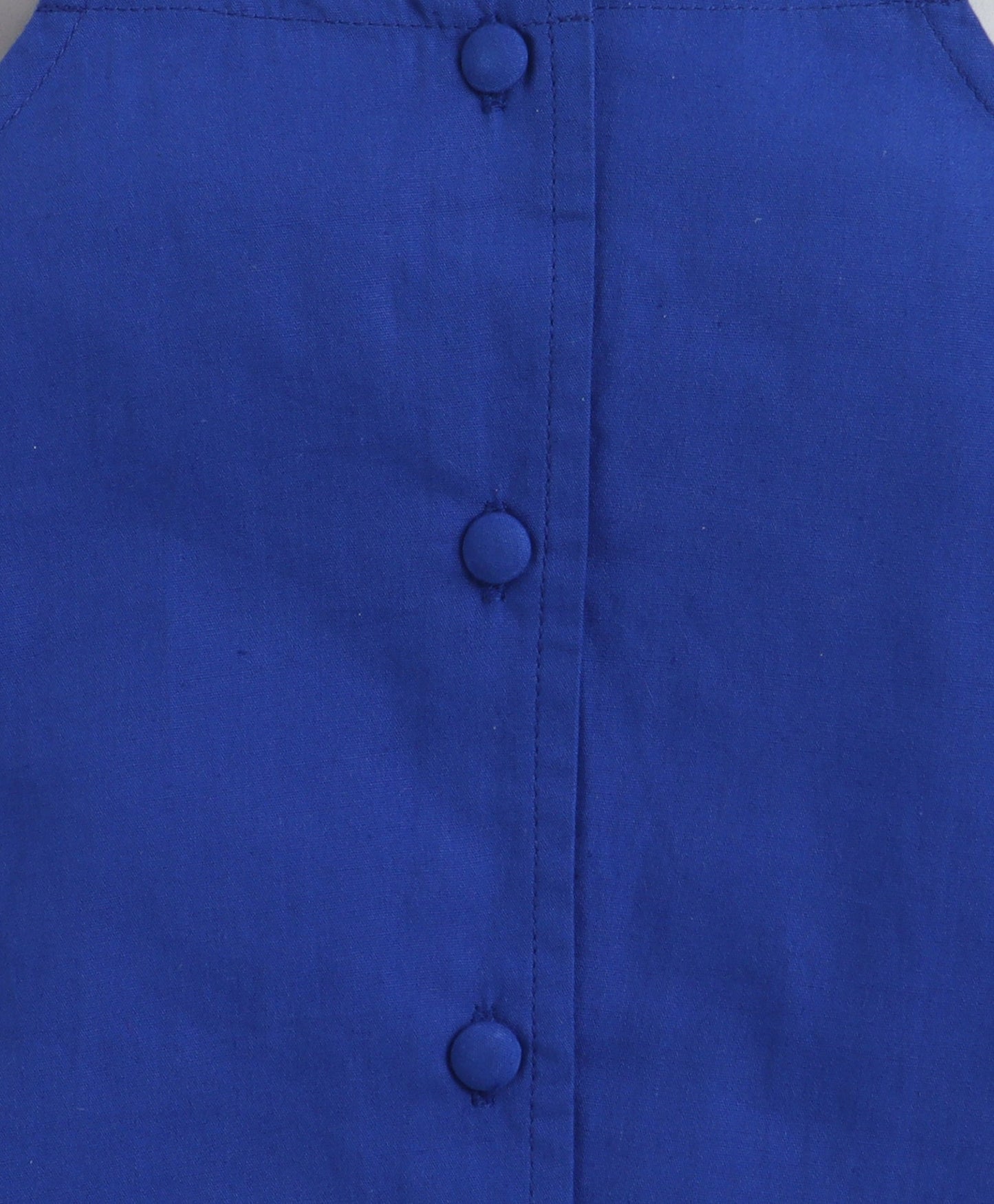 The Magic Wand Cotton Woven Solid Sleeveless Curvy Hem Top And Shorts Set - Royal Blue