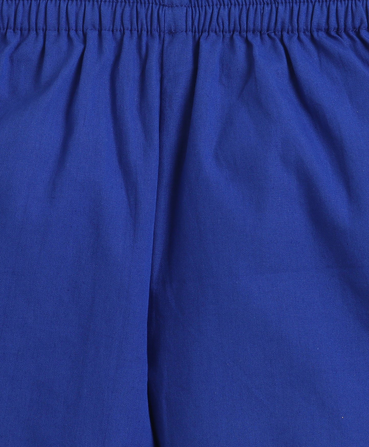 The Magic Wand Cotton Woven Solid Sleeveless Curvy Hem Top And Shorts Set - Royal Blue