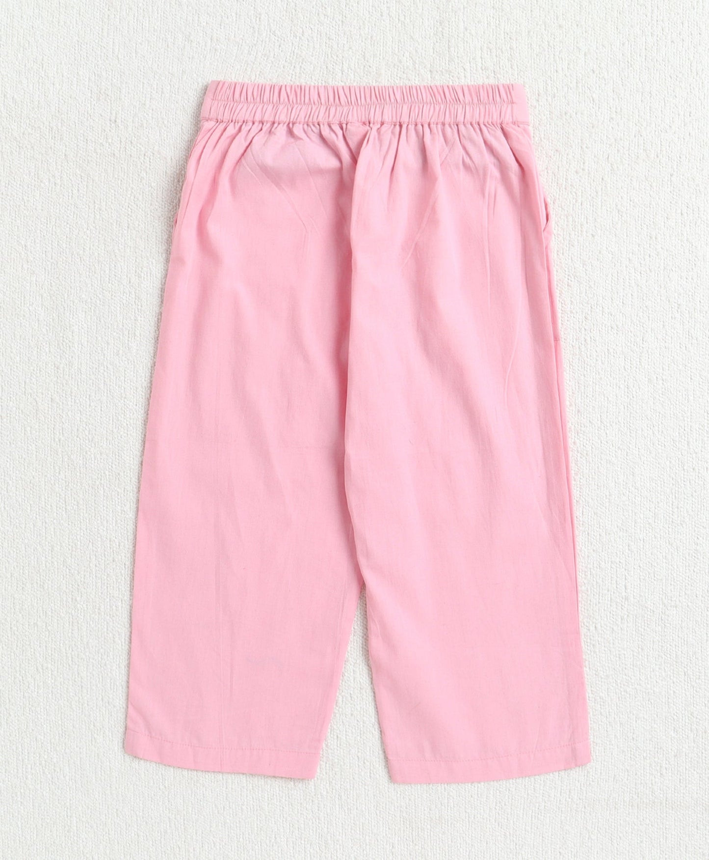 The Magic Wand Cotton Woven Solid Sleeveless Statement Front Bow Top And Pants Set - Pink