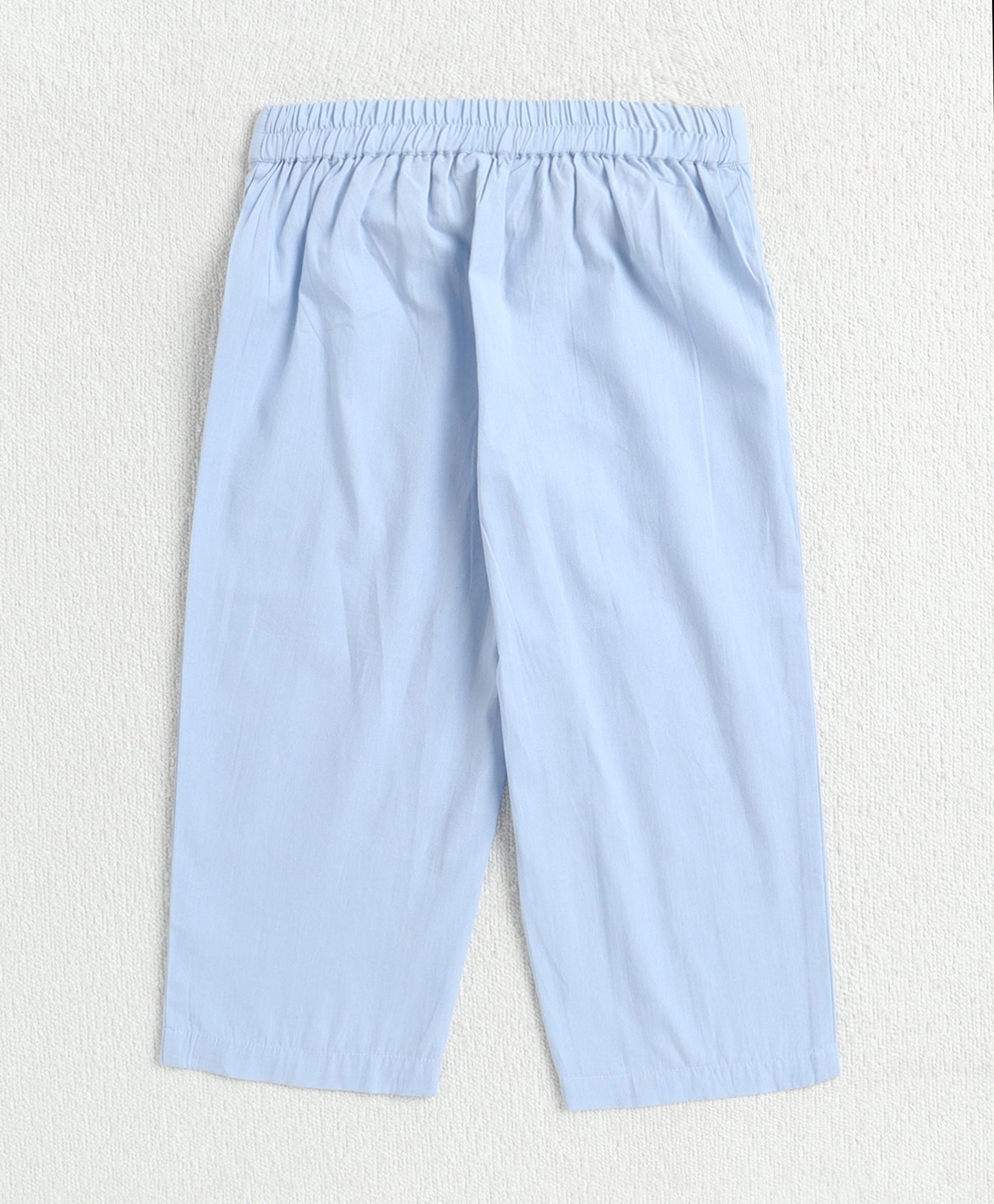 The Magic Wand Cotton Woven Solid Sleeveless Statement Front Bow Top And Pants Set - Blue